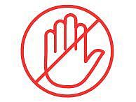 Symbol_Stop Symbol Stop; Stopkreis mit Hand im Hintergrund