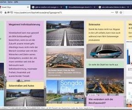 Präsentation der Ergebnisse mit Padlet Gruppe 2