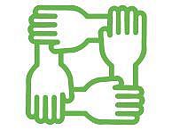 Symbol Gemeinschaft; 4 Hände halten sich im Kreis