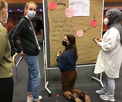 Die Teilnehmerinnen durchlaufen die verschiedenen Phasen des Design Thinking-Prozesses